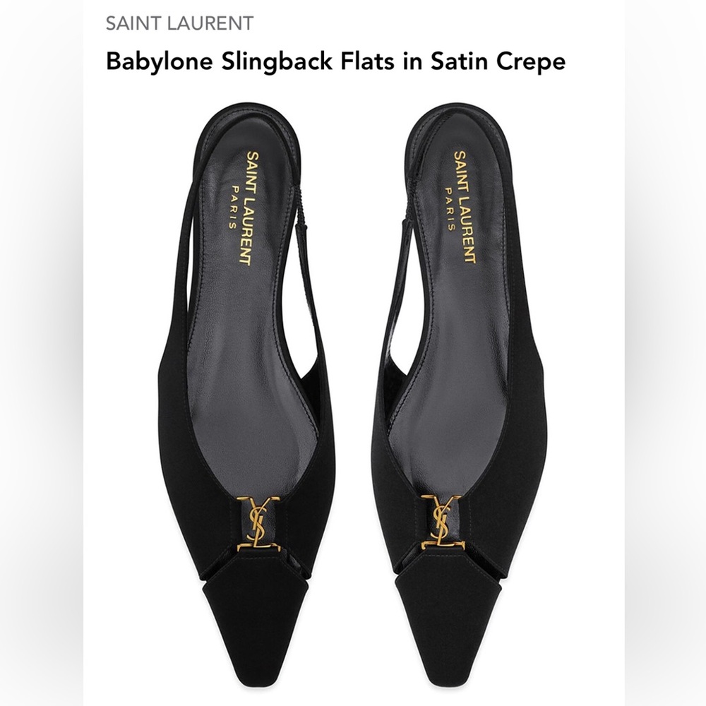 Brand new Never worn YSL Saint Laurent Babylone Slingback Flats in size 37